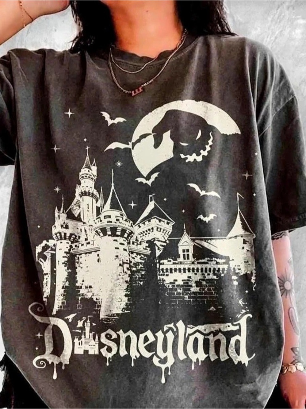 Charcoal Disney Graphic Tee in Black